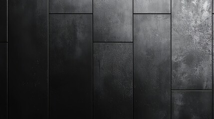 Dark textured metal panels create a modern industrial wall design.