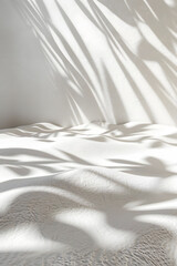 Obraz premium White Fabric Surface with Palm Frond Shadows