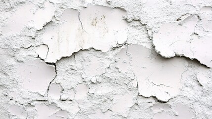 Obraz premium Realistic White Concrete Wall with Cracked Textures and Details