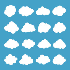  Set of cloud doodle vector