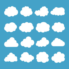  Set of cloud doodle vector