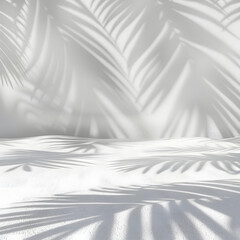 Obraz premium White Textured Surface with Palm Frond Shadows