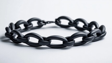 Obraz premium Modern Matte Black Chain Bracelet Design