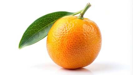 Isolated kumquat, high-resolution food photography.  This citrus fruit image is perfect for stock use, showcasing detail on a white background.
