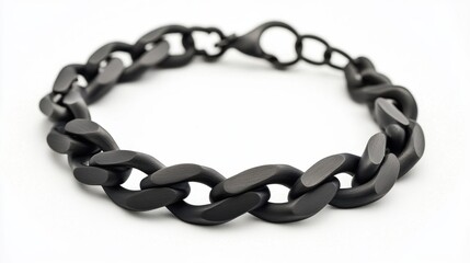 Obraz premium Modern Matte Black Chain Bracelet Design