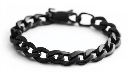 Obraz premium Modern Matte Black Chain Bracelet Design