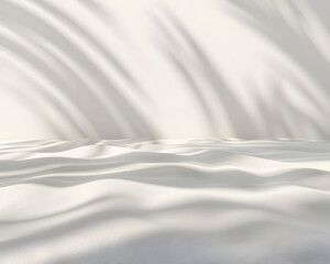 Obraz premium White Undulating Surface with Palm Leaf Shadows