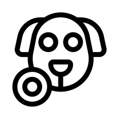 dog frisbee line icon