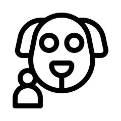 dog owner line icon