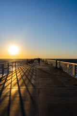 Hermosa beach pier in LA with beautiful sunset