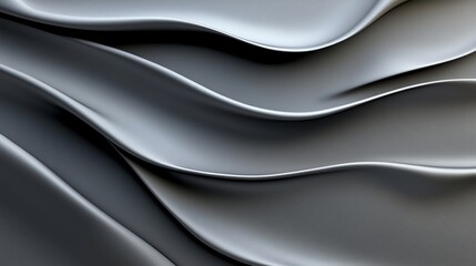 Obraz premium Smooth metallic waves create a captivating abstract pattern.