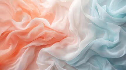 Obraz premium Soft pastel fabric folds blend in a mesmerizing abstract pattern.