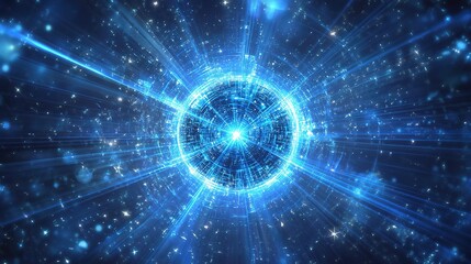 Obraz premium Abstract Futuristic Science Background with Light Effects and Glow