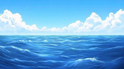 Fototapeta premium Captivating Day at the Expansive Blue Ocean Waters