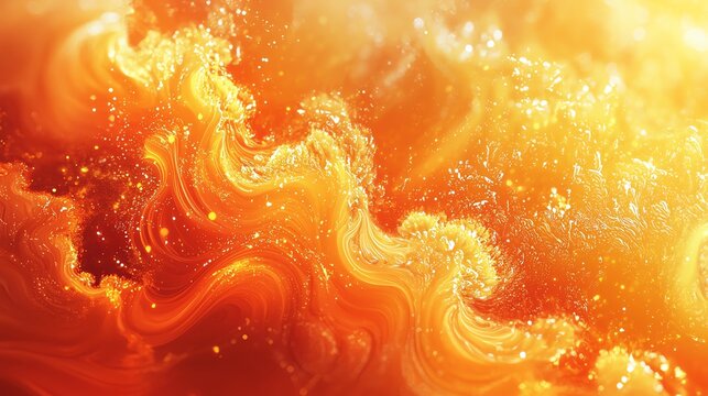Vivid swirling orange abstract waves with glowing highlights and dynamic energy.