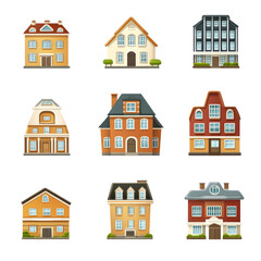 Fototapeta premium A row of houses with different styles and colors
