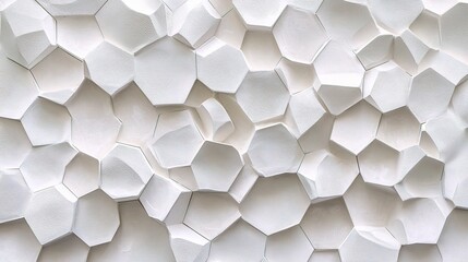 Panoramic Wall of Randomly Shifted White Honeycomb Hexagons