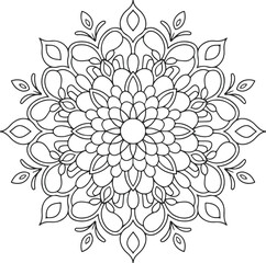 Floral circle frame, flourish design element for wedding, greeting card vector illustration silhouette vector style with white background