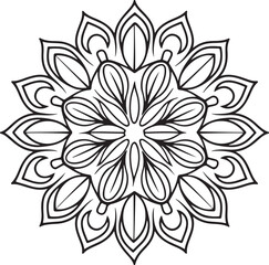 Floral circle frame, flourish design element for wedding, greeting card vector illustration silhouette vector style with white background