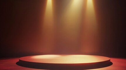 3D Empty interior background and spot light 