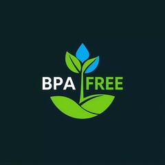 The image features a BPA-free label with a leaf design, indicating no Bisphenol A. Generated with AI.