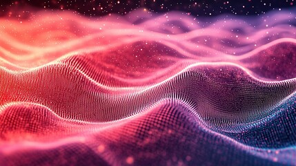 Obraz premium Abstract Technology Background with Particles and Mesh Design