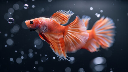 Fototapeta premium goldfish, aquarium, water, fish, tropical, bubbles, swimming, clear, colorful, underwater, pet, nature, aquatic, sea, exotic, coral, ocean, aquaticlife, marine, blue, plants, reef, small, tropicalfish