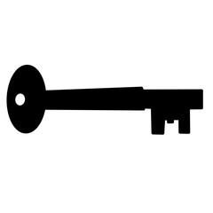 Hand-drawn door key doodle icon 