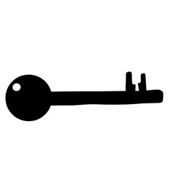 Hand-drawn door key doodle icon 