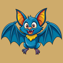 Obraz premium halloween vector illustration of bat in cartoon style