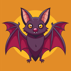 halloween vector illustration of bat in cartoon style