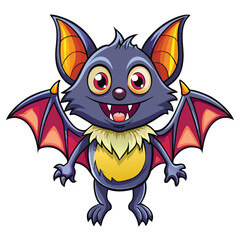 halloween vector illustration of bat in cartoon style