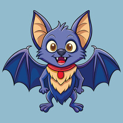 halloween vector illustration of bat in cartoon style