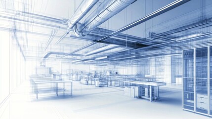 Minimalist Cooling System Blueprint in Natural Light