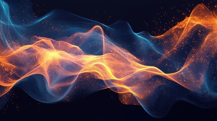 Flowing Abstract Background in Orange and Blue Tones