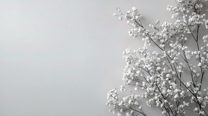 Elegant White Floral Arrangement on a Minimalist Gray Background