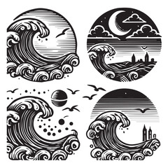 Waves svg vector design