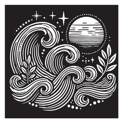 Waves svg vector design