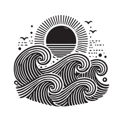 Waves svg vector design