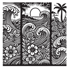 Waves svg vector design