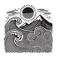 Waves svg vector design