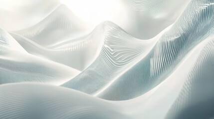 Naklejka premium Abstract White and Silver Gradient Background with Flowing Waves