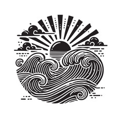 Waves svg vector design
