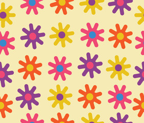 design vector art seamless pattern colorful flowers