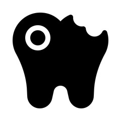 Obraz premium Tooth glyph icon