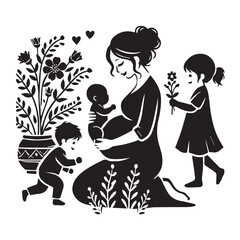 Mom silhouette vector design