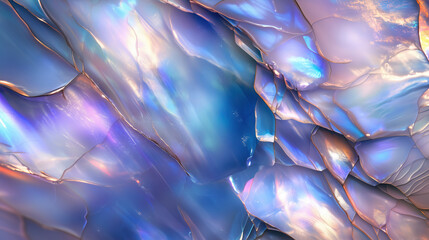 Naklejka premium top view on surface of colorful opal gemstone mineral, texture background 