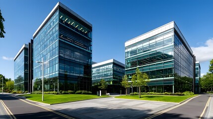 modern glass office building exterior - modern architecture