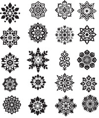 Islamic Floral Patterns Set Silhouette Vector Illustration - Elegant Design Collection

