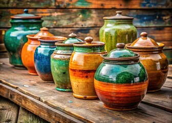 Vintage-inspired ceramic jars, handcrafted for rustic kitchen storage and charming displays.